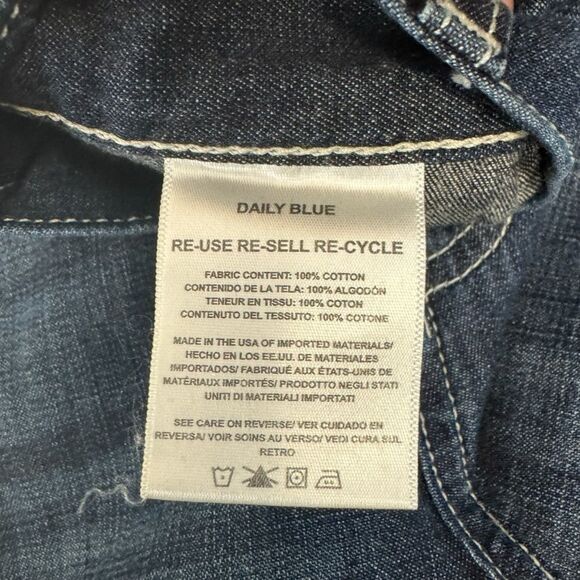 Daily Blue Easy Jeans Women's Wide Leg‎ Flare Dark Wash Denim Pants - Picture 4 of 8